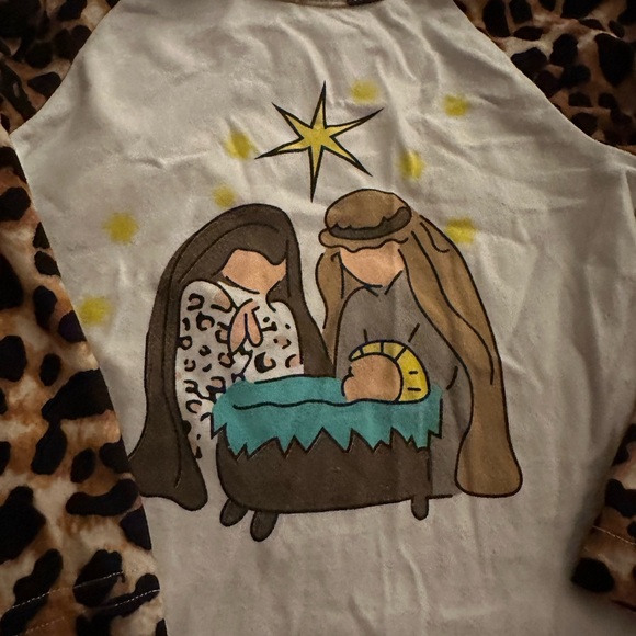 Dash of Glitter manager scene Christmas 2 piece outfit flare legs XS cheetah - Picture 5 of 10